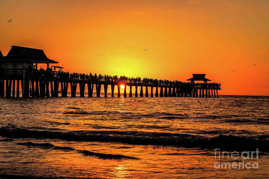 Naples Pier sunset 1 Photograph by Claudia M Photography