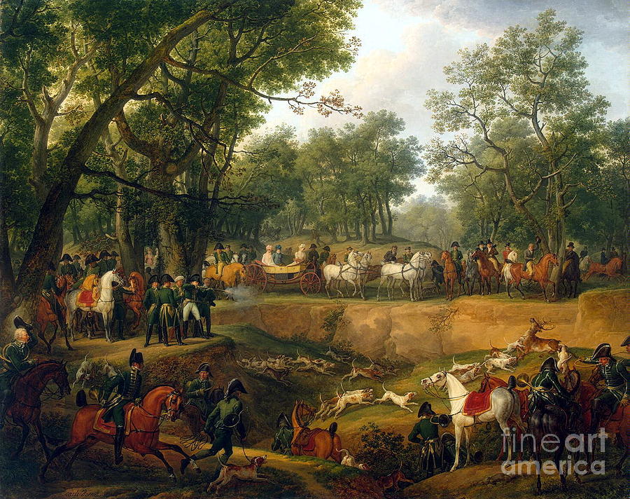 Napoleon Hunting in the Forest Painting by MotionAge Designs