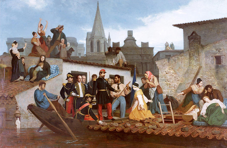 Napoleon III Visiting Flood Victims of Tarascon in June 1856 Painting by William-Adolphe Bouguereau