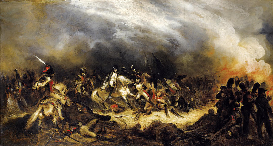 Napoleon in Waterloo Painting by Attributed to Denis-Auguste-Marie Raffet