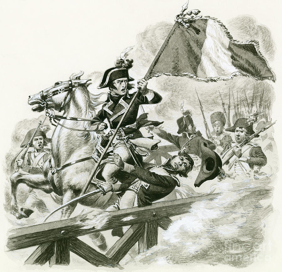 Napoleon Bonaparte Painting - Napoleon leading his army across the bridge at Lodi by Pat Nicolle