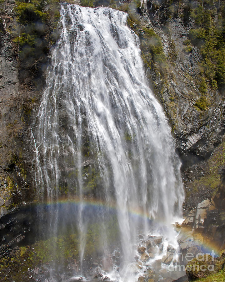 Narada Falls Rainbow Photograph by Chuck Flewelling