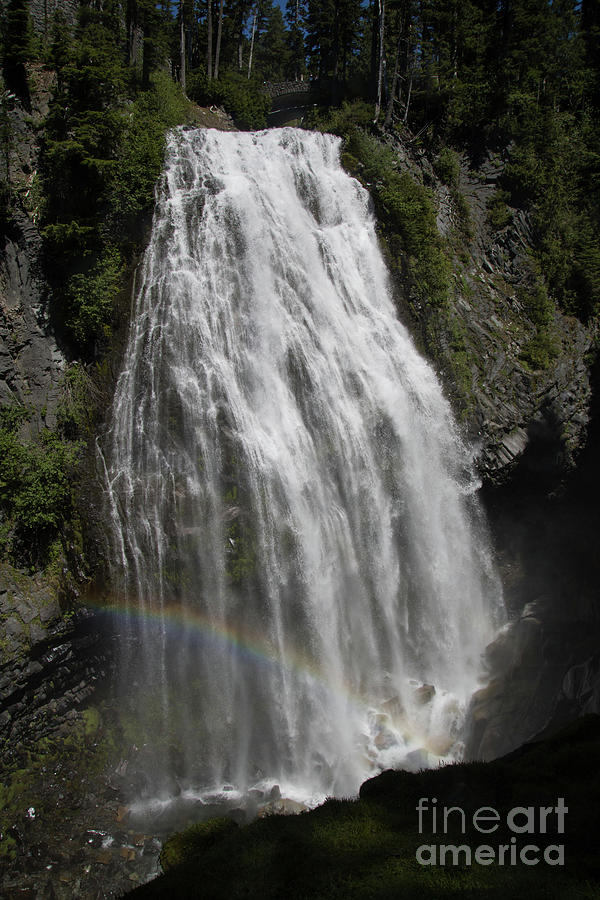 Narada Falls Rainbow Photograph by Suzanne Luft