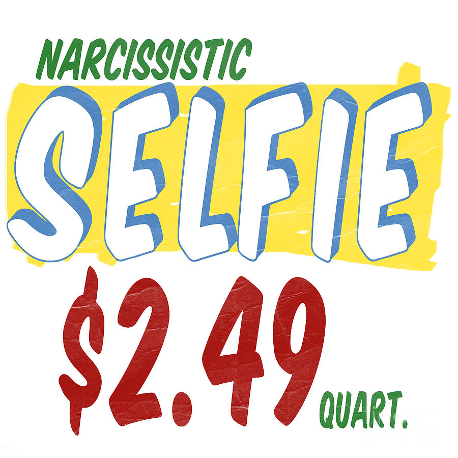 Narcissistic Selfie Supermarket Painting by Edward Fielding
