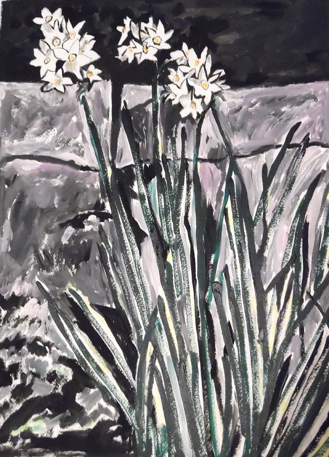 Narcissus at Night Painting by Esther Newman-Cohen