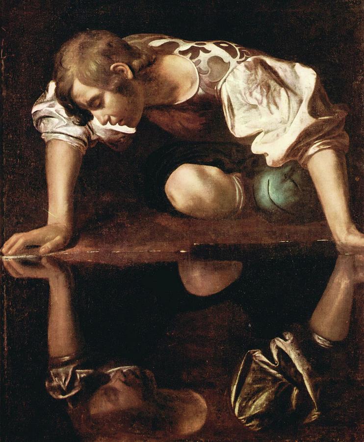 Narcissus by Caravaggio Painting by Michelangelo Caravaggio