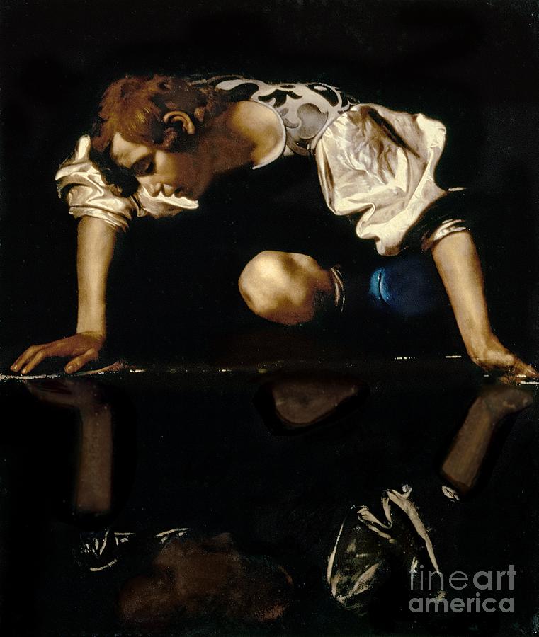 Narcissus Painting - Narcissus by Caravaggio