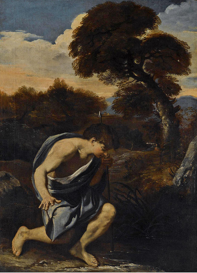 Narcissus Painting by Pier Francesco Mola