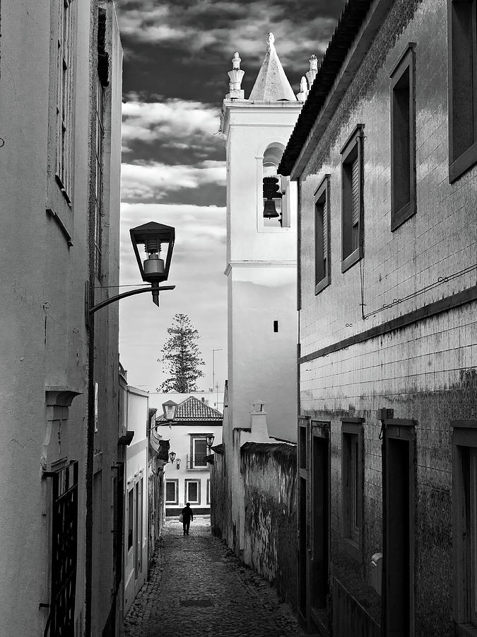 Narrow Street And Bell Tower In Tavira - Portugal Photograph