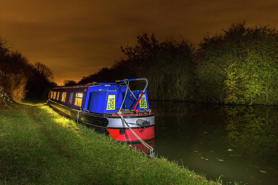  Narrowboat light painting Photograph by ReDi Fotografie