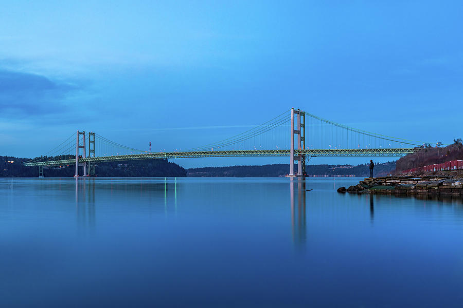 Narrows Bridge Blue Hour Photograph by Mike Centioli