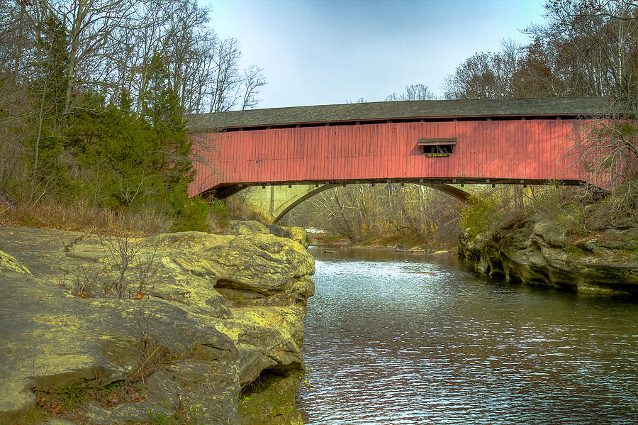 Narrows covered bridge  Photograph by Jack R Perry