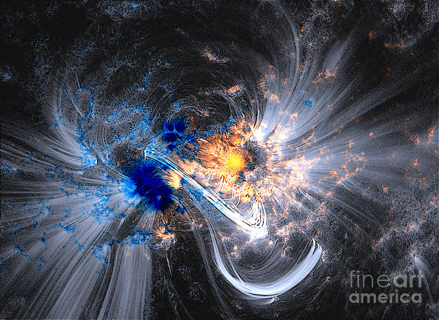 Nature Photograph - NASA Coronal Loops Over a Sunspot Group by Rose Santuci-Sofranko
