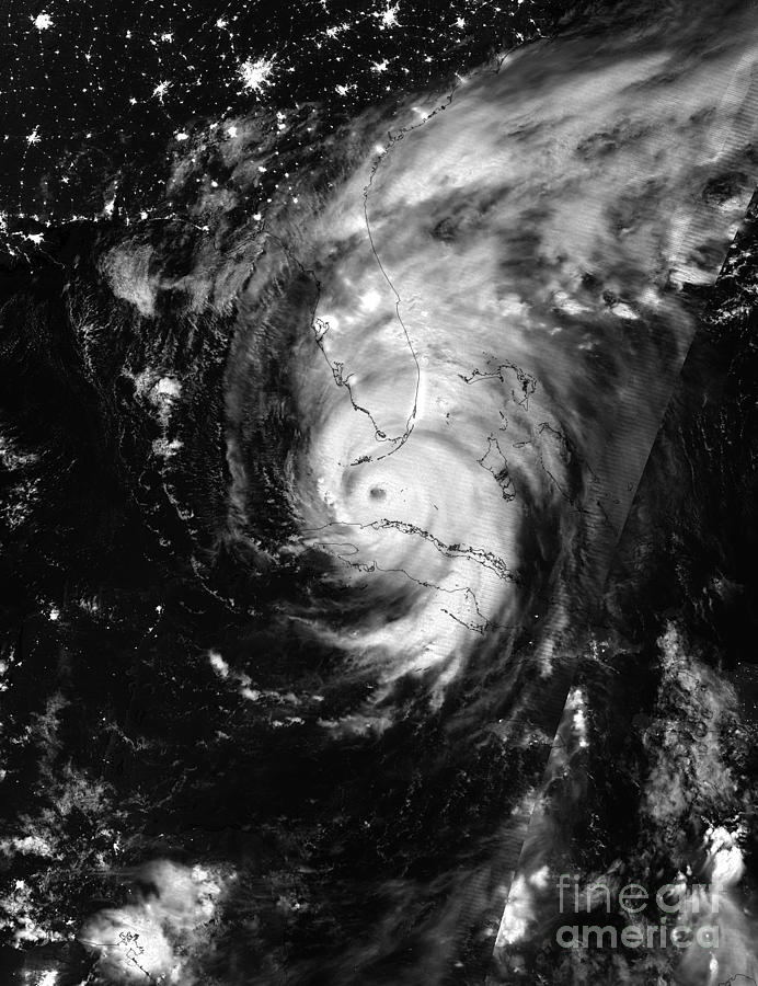 NASA Hurricane Irma between Cuba and Florida Satellite Image Photograph by Rose Santuci-Sofranko