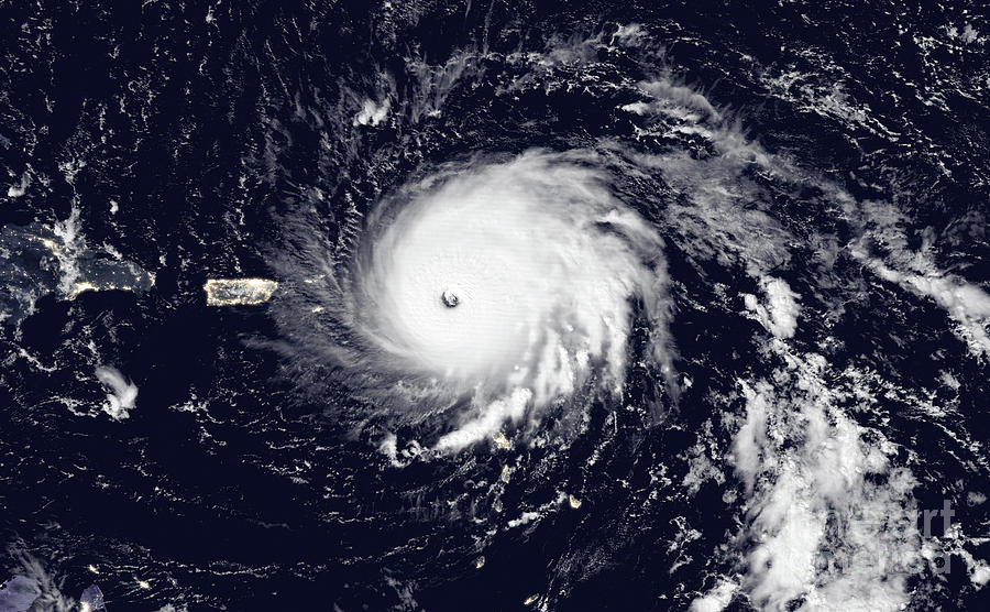 NASA Hurricane Irma Satellite Image near Barbuda Photograph by Rose Santuci-Sofranko