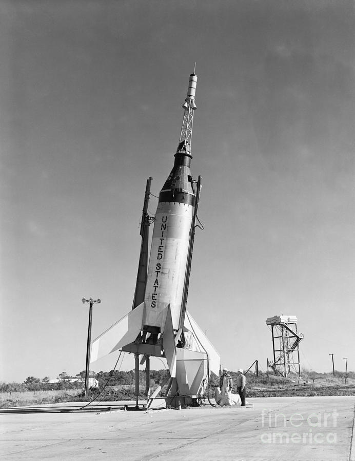 NASA  Little Joe 5 prelaunch fittings shot before flight from Wallops Island Photograph by Vintage Collectables