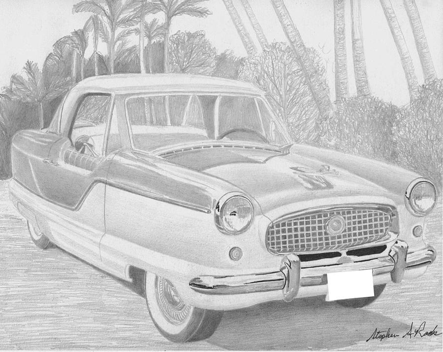 Nash Metropolitan SPORTS CAR ART PRINT Drawing by Stephen Rooks - Fine ...