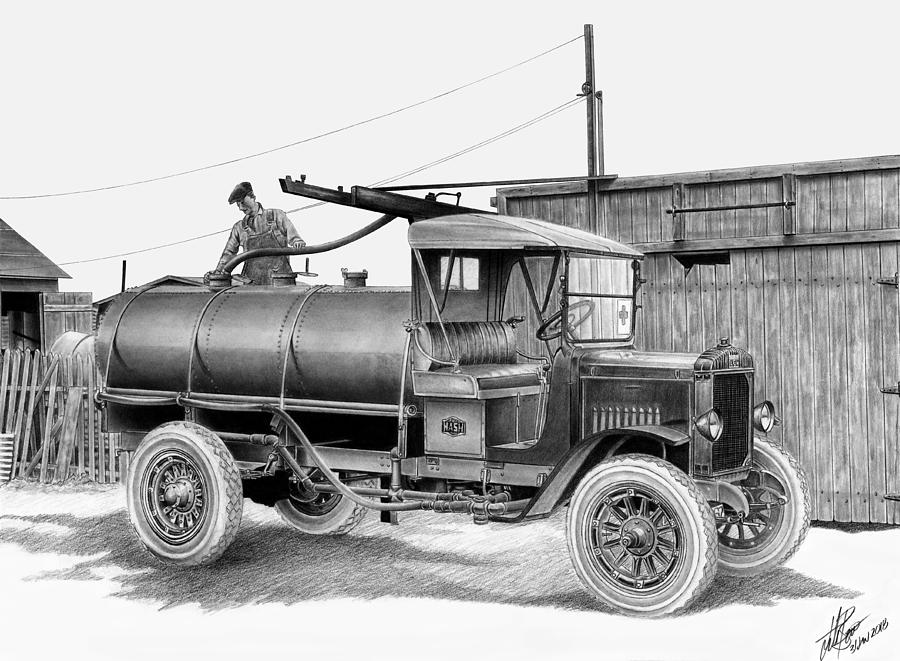 Nash Water Truck Drawing By Lyle Brown Pixels