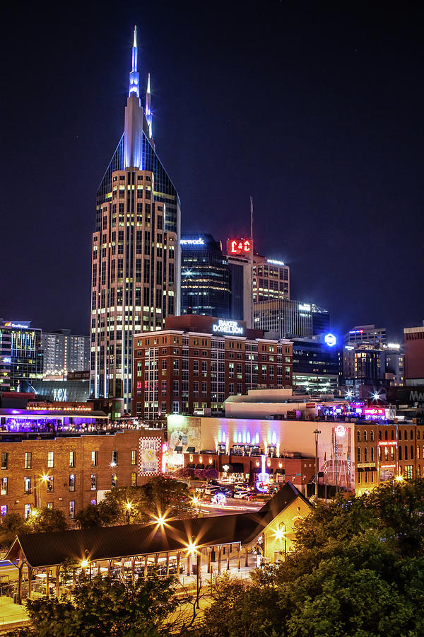 Nashville at Night Photograph by Kristen Wilkinson