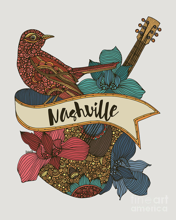 Nashville Guitar Digital Art by MGL Meiklejohn Graphics Licensing