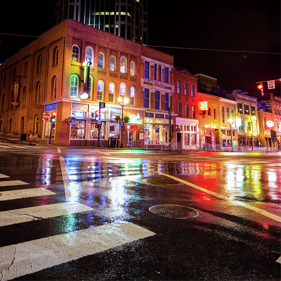 Nashville Photograph - Nashville Neons over Lower Broadway by Gregory Ballos