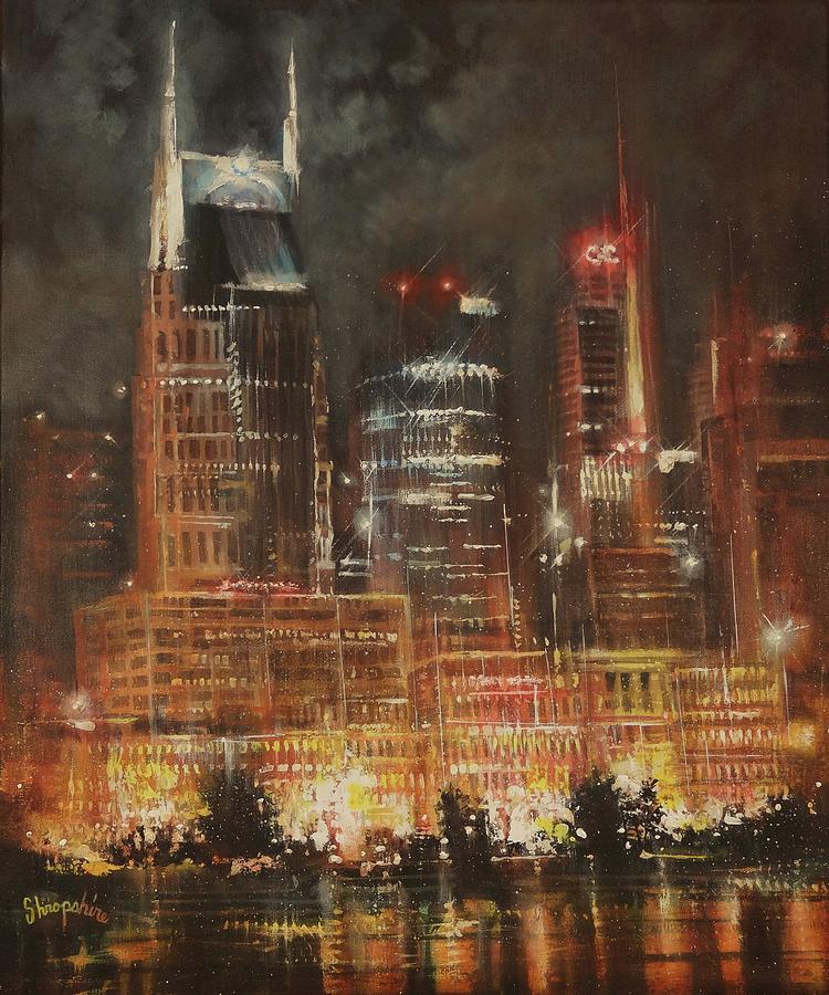 Nashville Nights Painting by Tom Shropshire