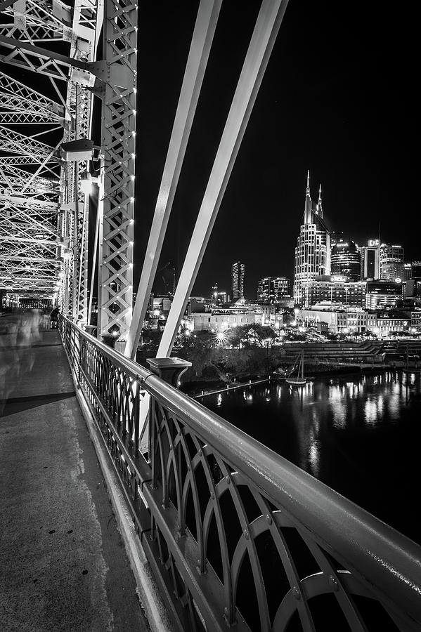 Nashville Skyline from the John Seigenthaler Pedestrian Bridge Photograph by Kristen Wilkinson