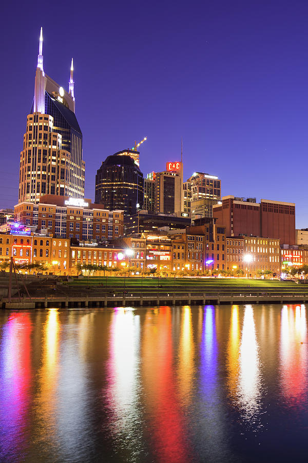 Nashville Skyline Nights - Vertical Photograph