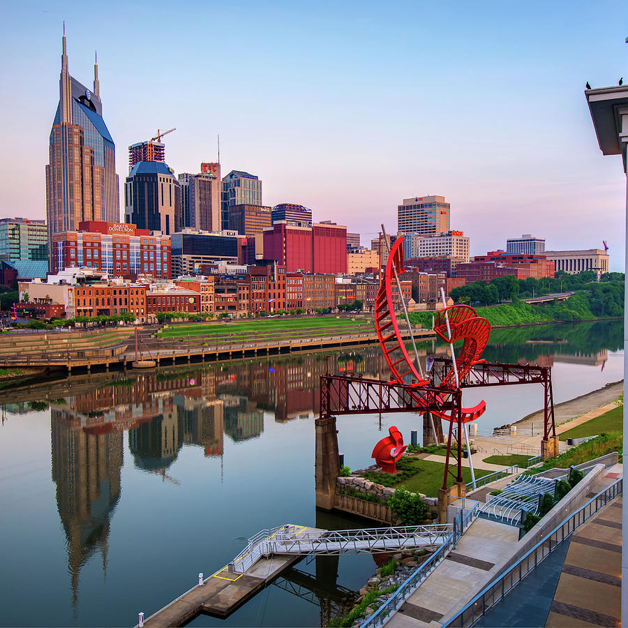 Nashville Skyline - Square Format Photograph by Gregory Ballos