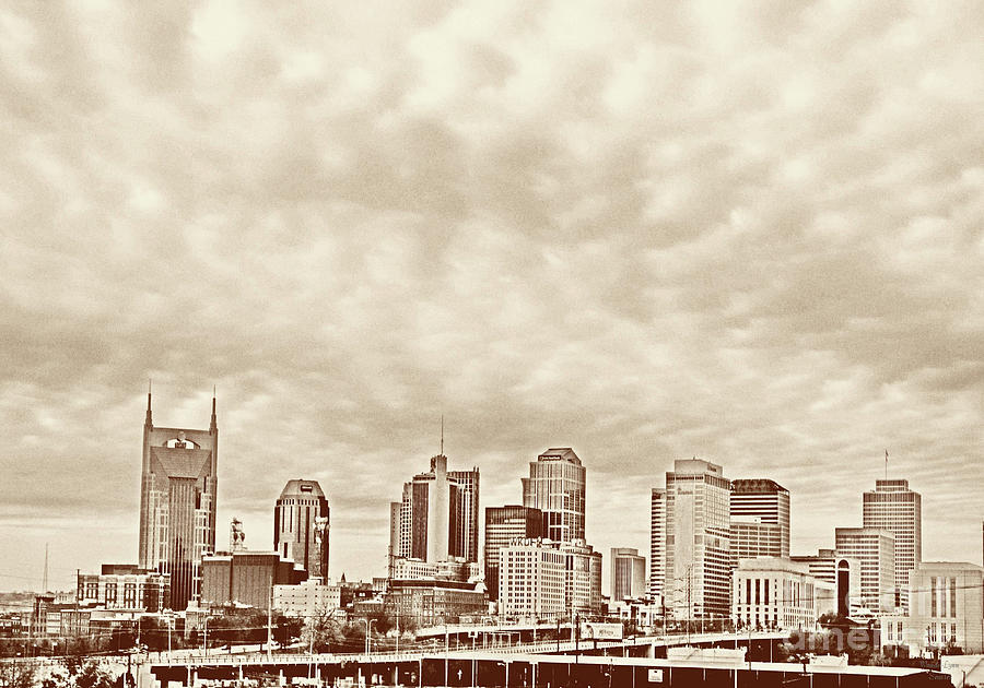 Nashville Skyline Vintage Effect Photograph by Wanda-Lynn Searles