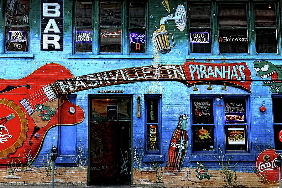 Nashville TN Piranhas Bar And Grill Mural Photograph by Carol Montoya