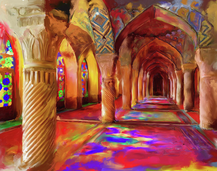 Minarets Painting - Nasir ol Mulk Mosque 682 1 by Mawra Tahreem