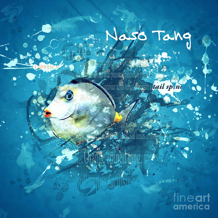 Fish Digital Art - Naso Tang Fish by Two Hivelys