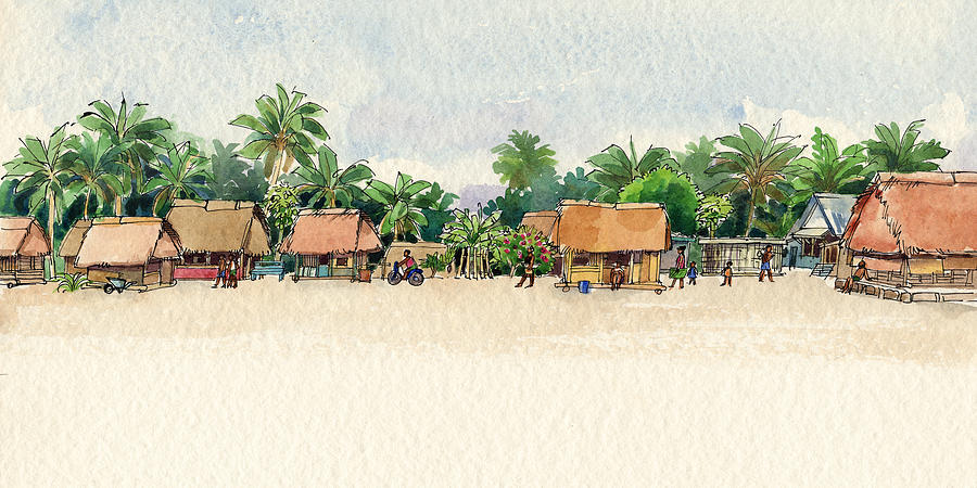 Nassau, Cook Islands, South Pacific Painting by Judith Kunzle
