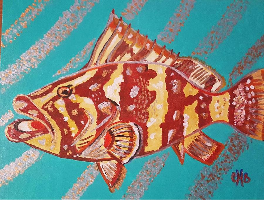 Nassau Grouper Painting by Chiquita Bowleg