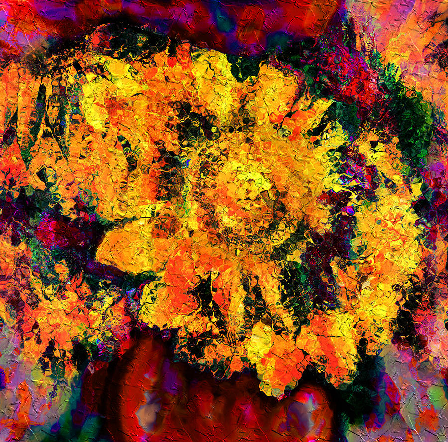 Natalie Holland Sunflowers Mixed Media by Natalie Holland