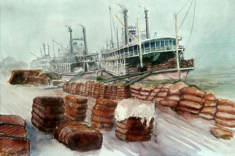 Natchez Cotton Docks  Painting by Bobby Walters