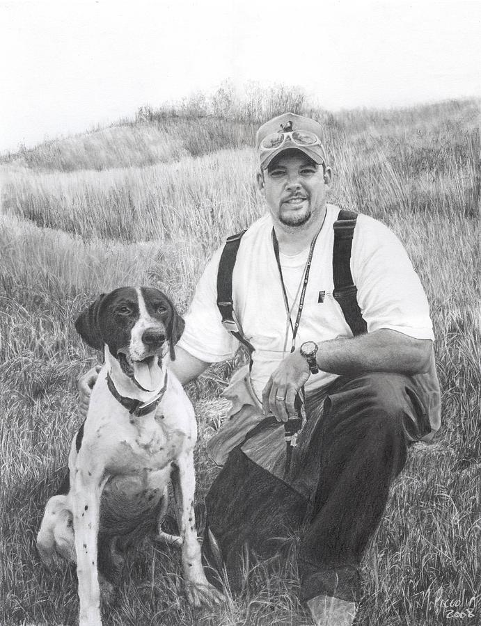 Dog Drawing - Nate and Gunner by Marlene Piccolin Dog Drawing - Nate and Gunner by Marlene Piccolin