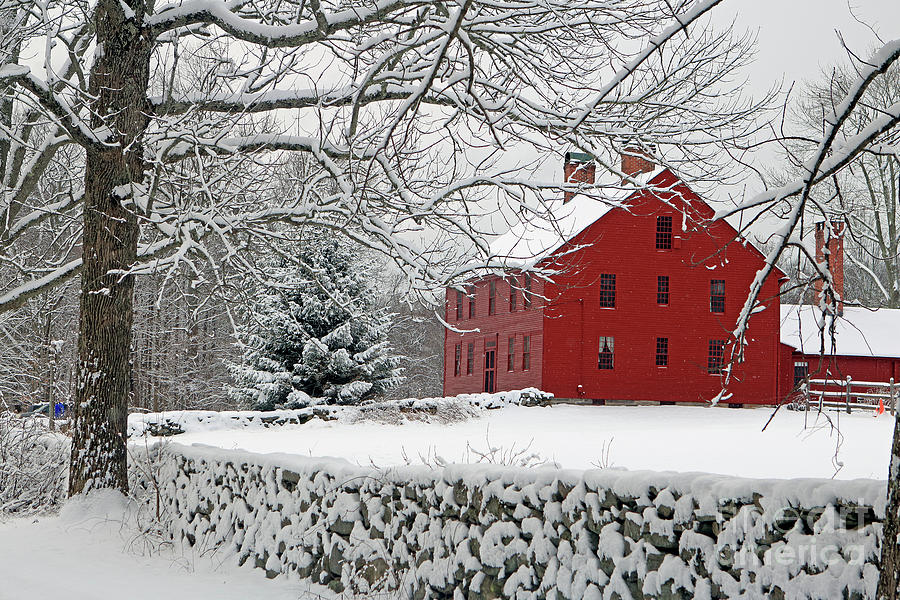 Winter Photograph - Nathan Hale House by Jim Beckwith