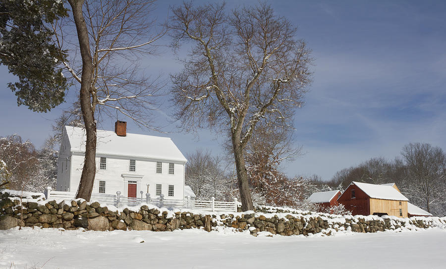 Nathan Lester Farm House in Winter Photograph by Kirkodd Photography Of New England