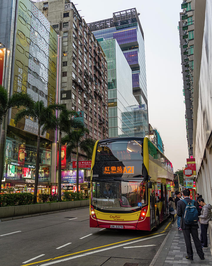 Nathan Road Bus Stop Tsim Sha Tsui Kowloon Hong Kong China Photograph by Adam Rainoff