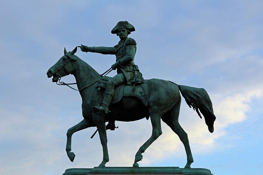Nathanael Greene Equestrian Statue Silhouette Photograph by Cora Wandel