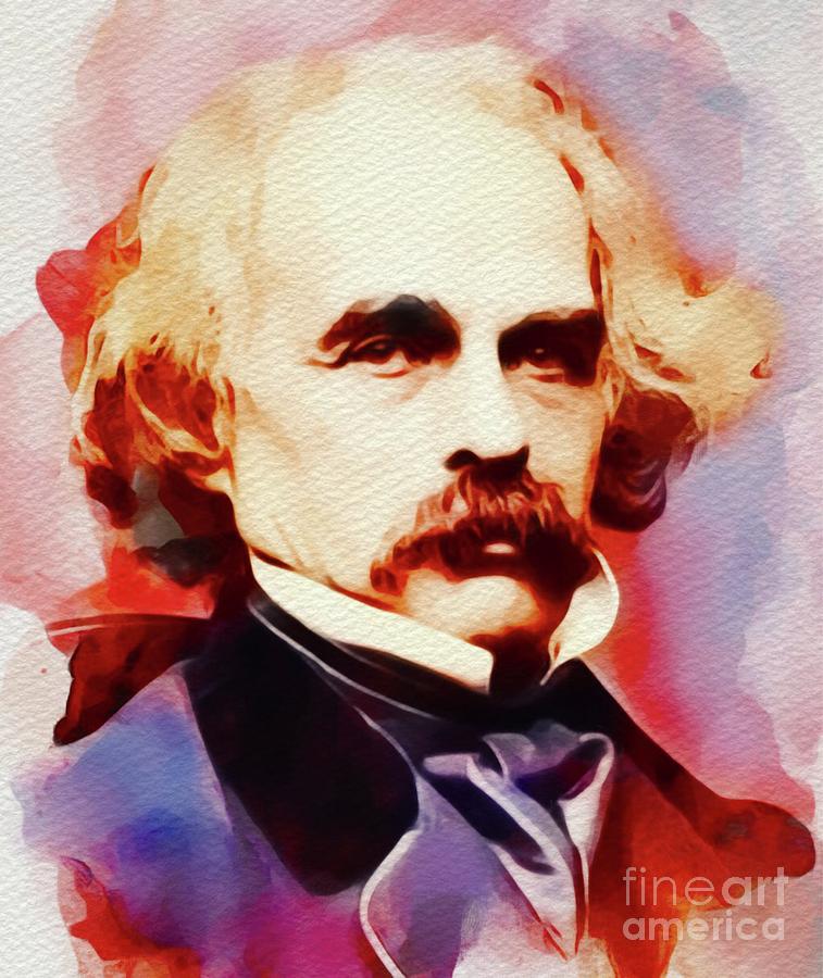 Vintage Painting - Nathaniel Hawthorne, Literary Legend by Esoterica Art Agency