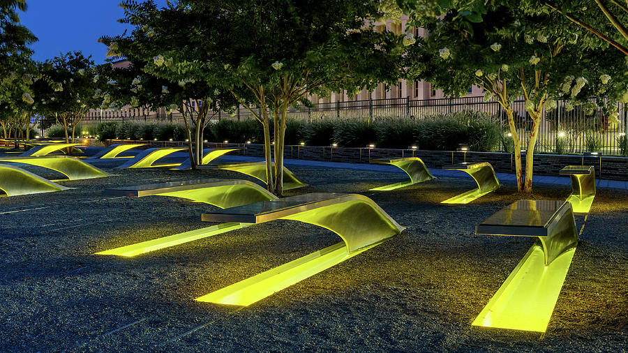 National 9/11 Pentagon Memorial at Nightfall Photograph by Dave Lyons ...