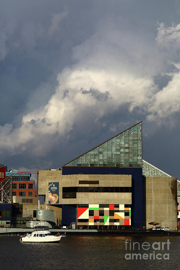 National Aquarium and Stormy Skies Baltimore Photograph by James Brunker
