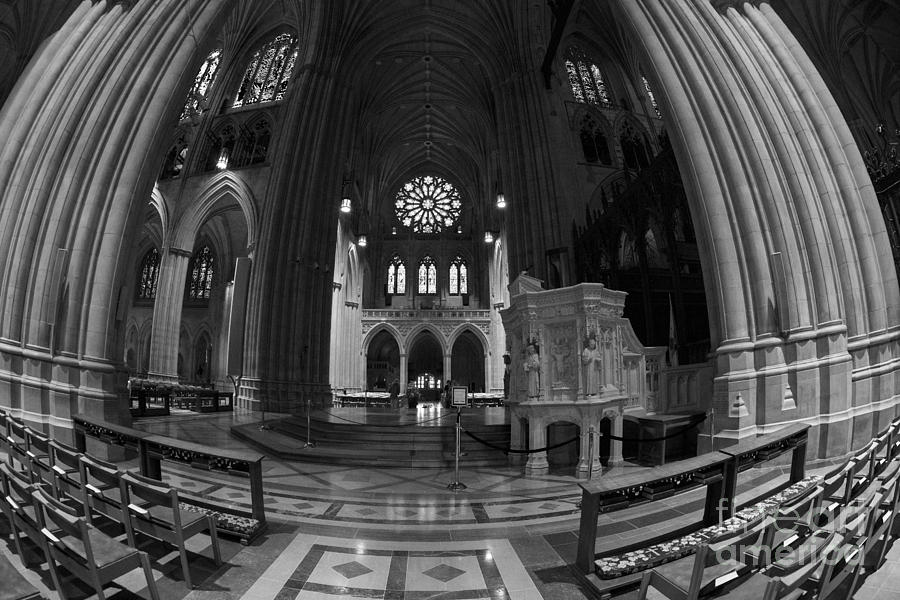 National Cathedral in B-W Photograph by David Bearden