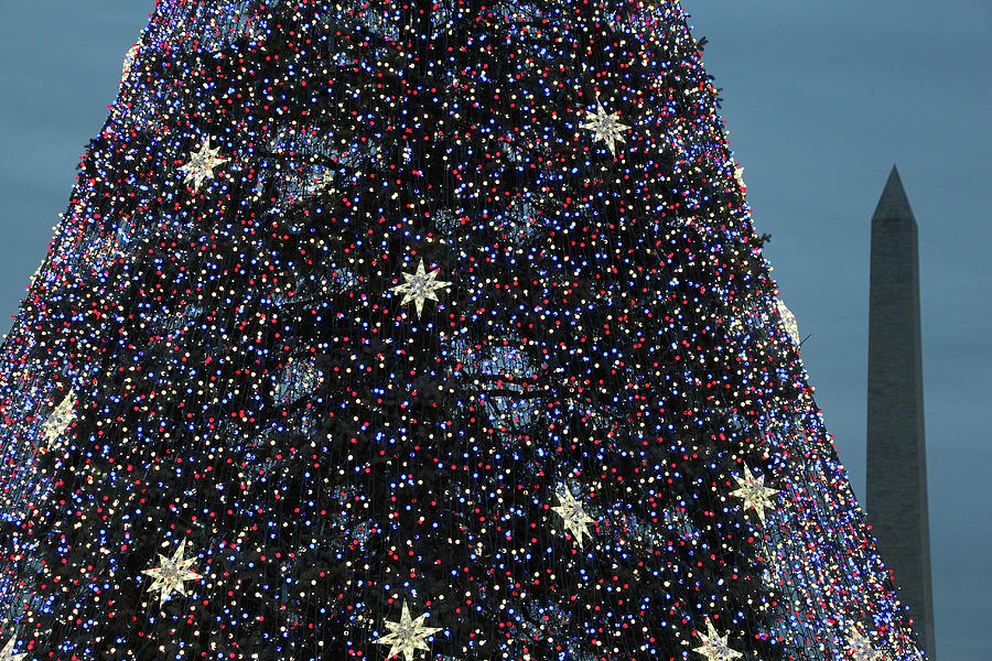 National Christmas Tree And Washington Monument Photograph by Cora Wandel