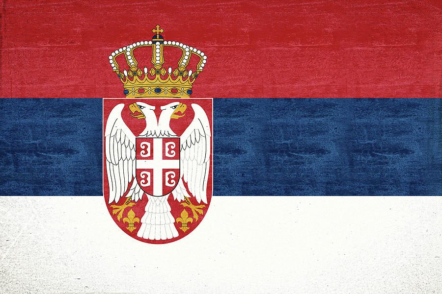 National Flag of Serbia Grunge Digital Art by Roy Pedersen
