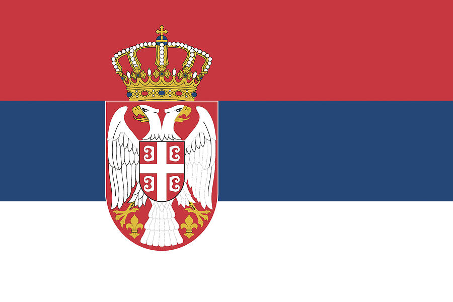 National Flag of Serbia. Digital Art by Roy Pedersen