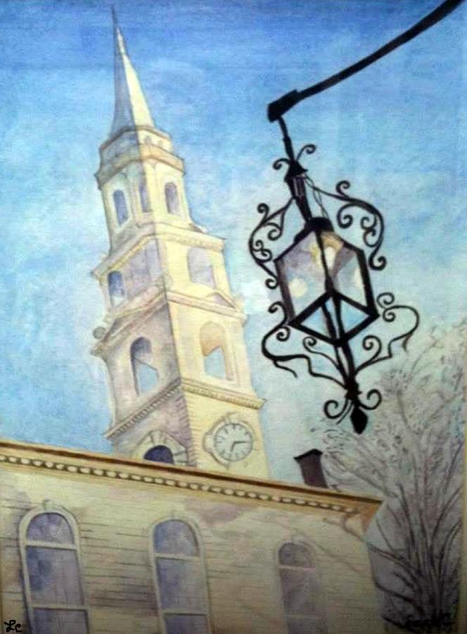 National Historic Landmark in Providence, Rhode Island Painting by Lauries Intuitive
